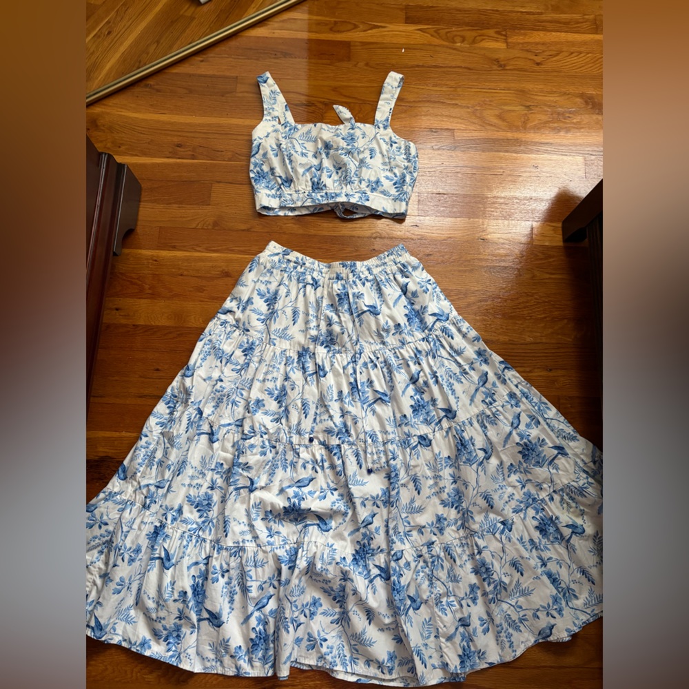 Aqua blue and White Floral set